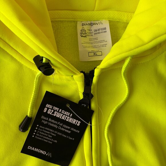 Class 3 Reflective 9 oz. Zip-up Sweatshirt Hoodie - High Risk Environments - Picture 3 of 5